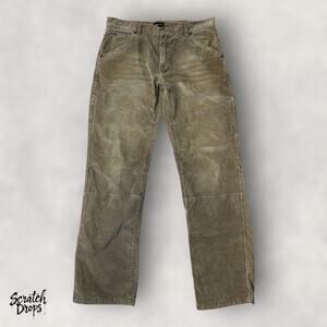 H&M LOGG Men's Double Knee Work Pants Brown Corduroy Size 36x34 M04 Durable